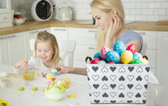HKEC foldable storage basket laid flat showing space-saving design