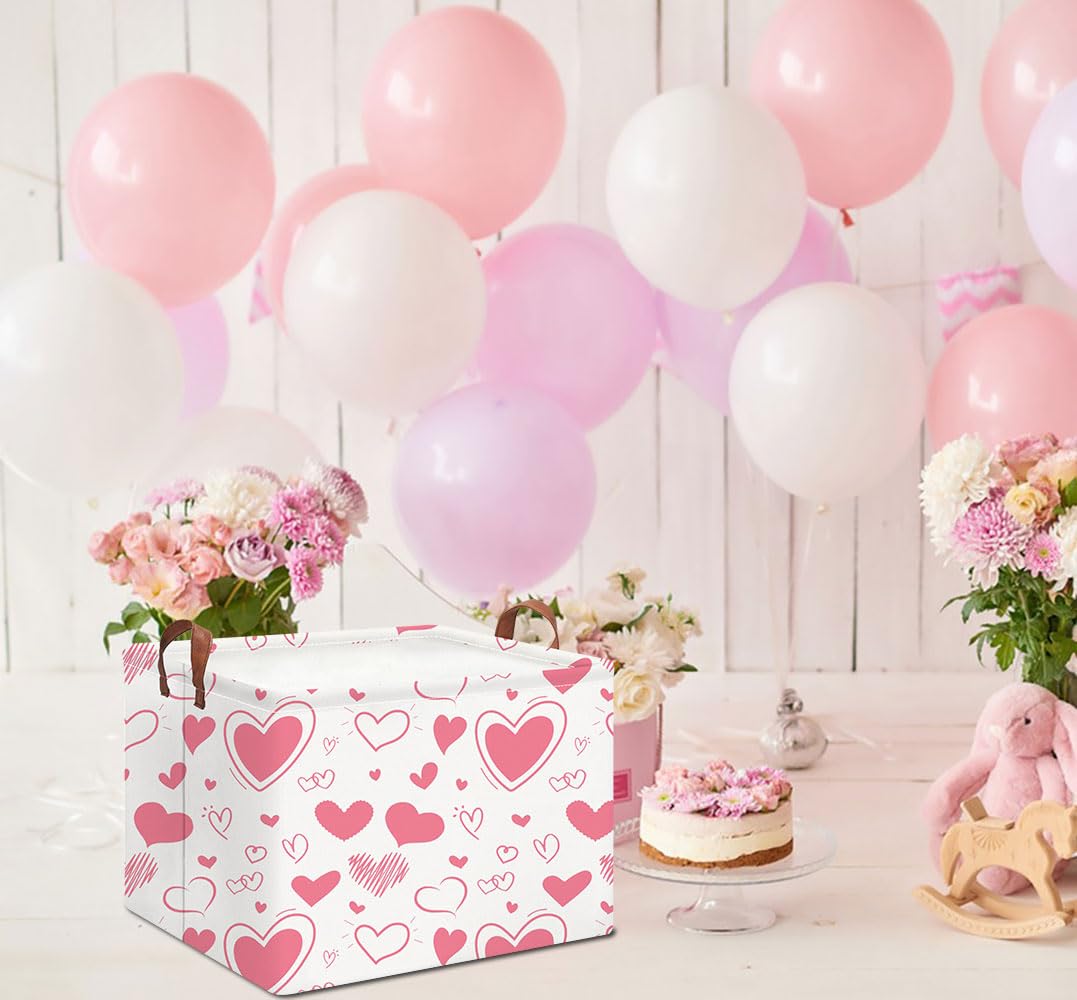 HKEC pink Valentine basket pattern folded flat for compact storage
