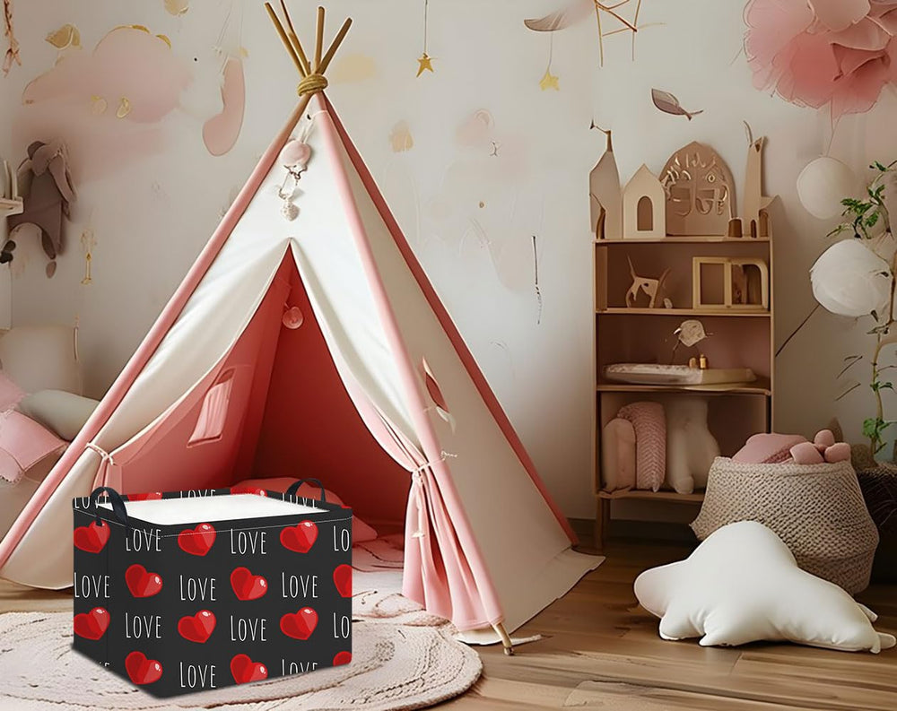HKEC portable storage bin with sturdy leather rope handles.