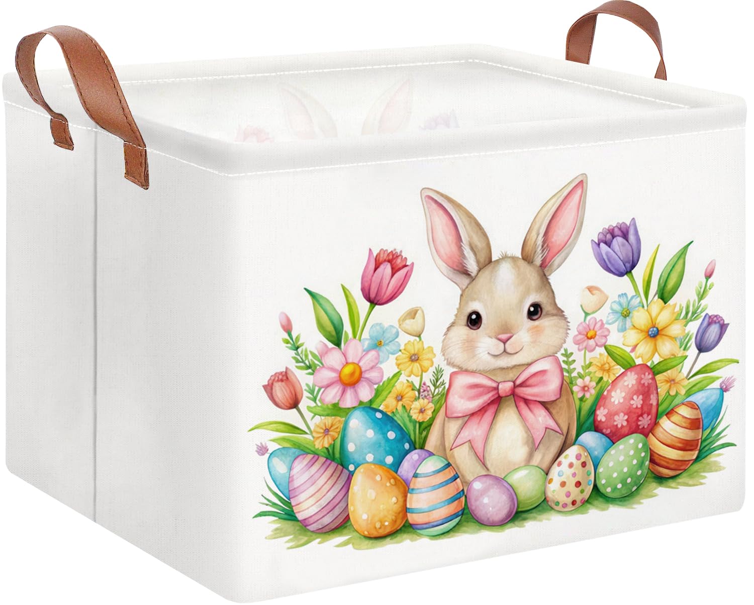 HKEC rectangle Easter basket folded for compact storage and portability.
