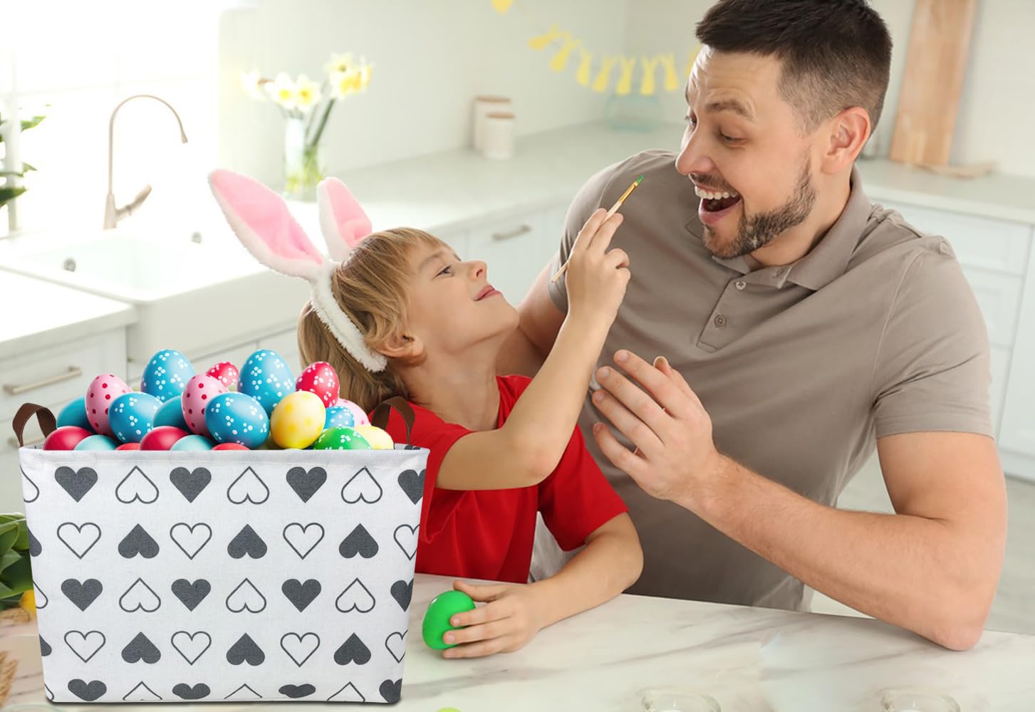 HKEC storage basket in kids' room filled with plush toys for organization