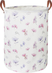 HKEC front view of watercolor flower laundry basket, stylish storage