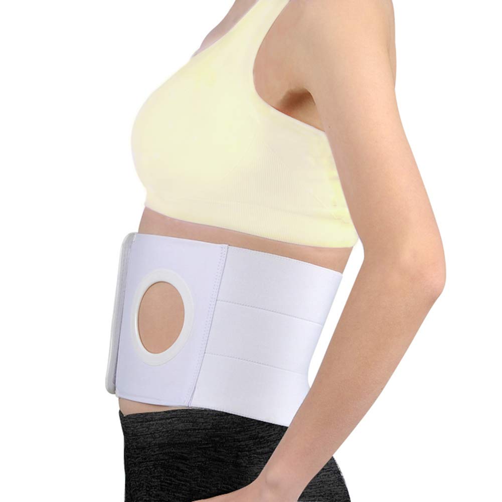 HKJD ostomy belt worn by a patient, adjustable fit for daily outfits.