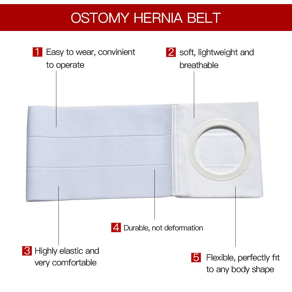 HKJD ostomy belt shows wide 6.3-inch width for comfortable abdominal support.