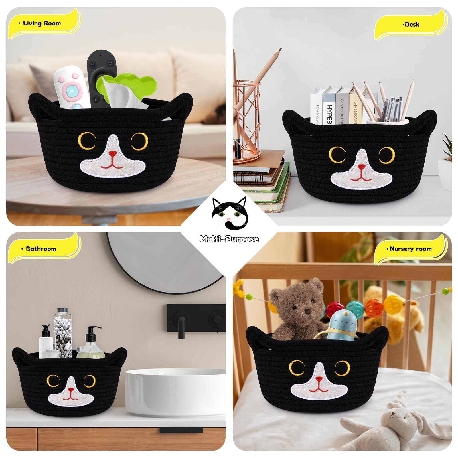 Hkojewp Cat Basket size 8.2 x 4.7 inches fits on shelves.