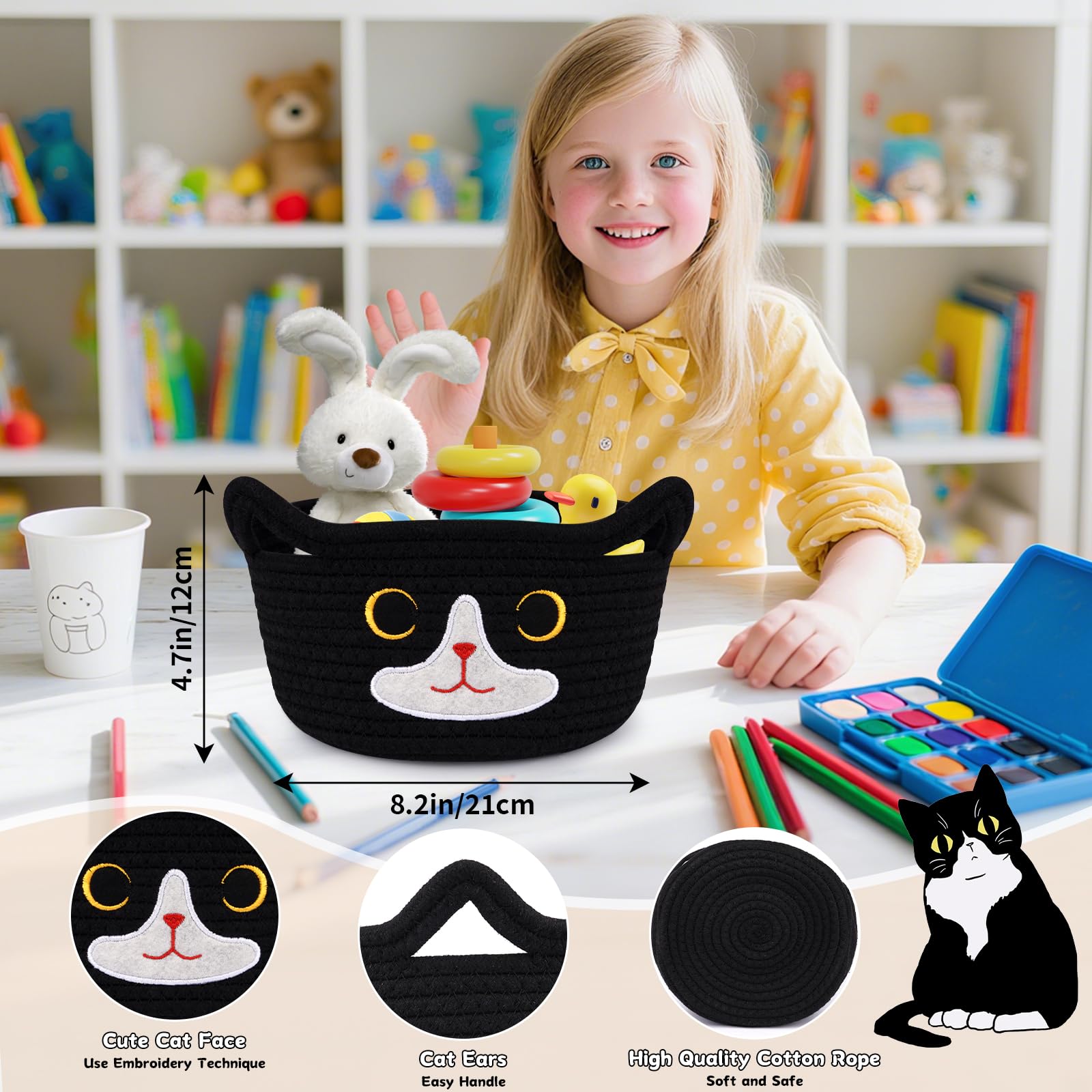 Hkojewp Cat Basket storage for blankets, towels, or small items.