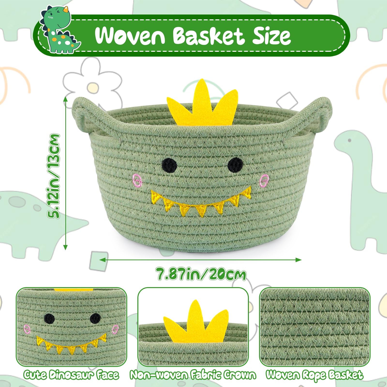 Hkojewp dino-ears handles provide easy carrying and portable organization.