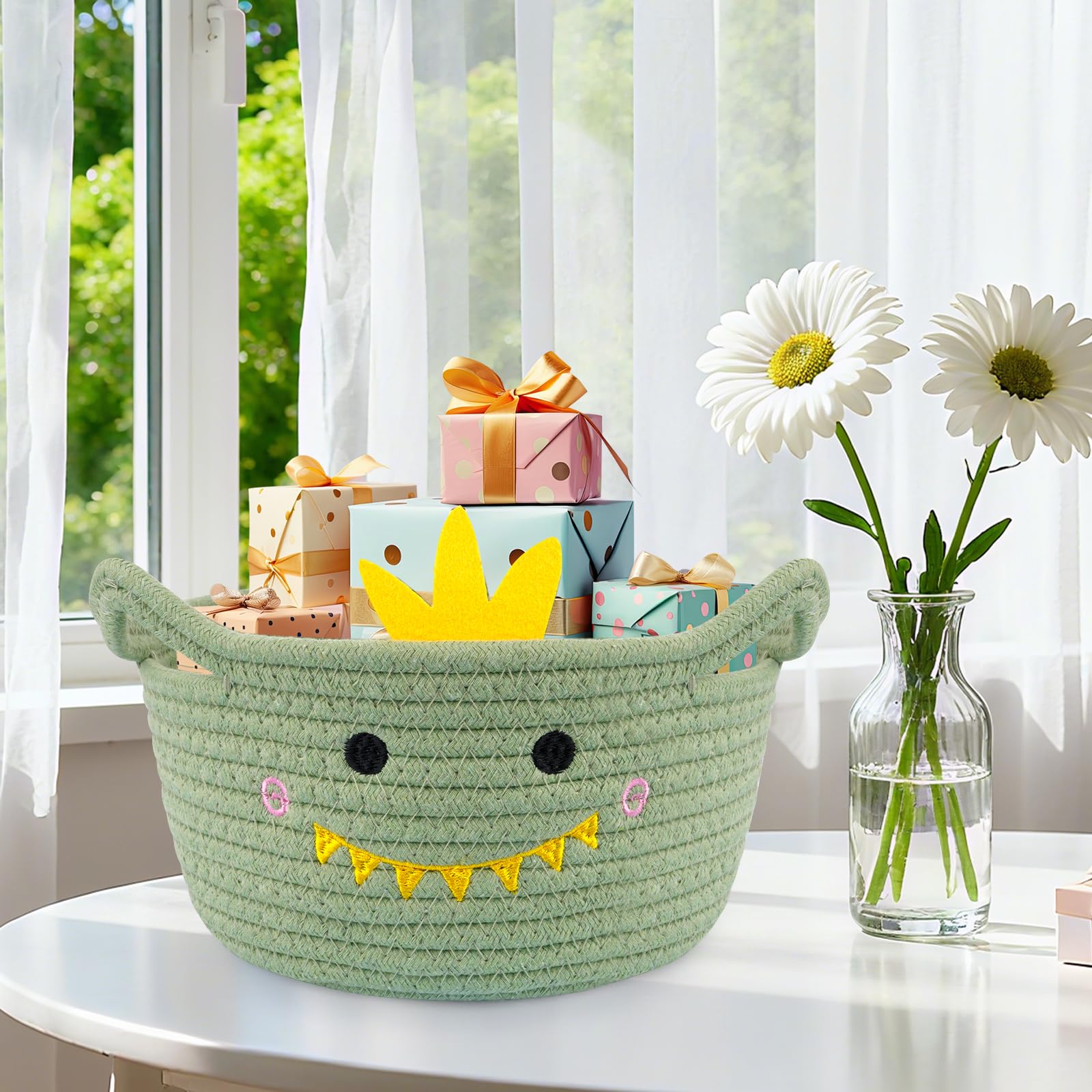 Hkojewp foldable-cotton-storage-basket folds flat for seasonal or tidy spaces.