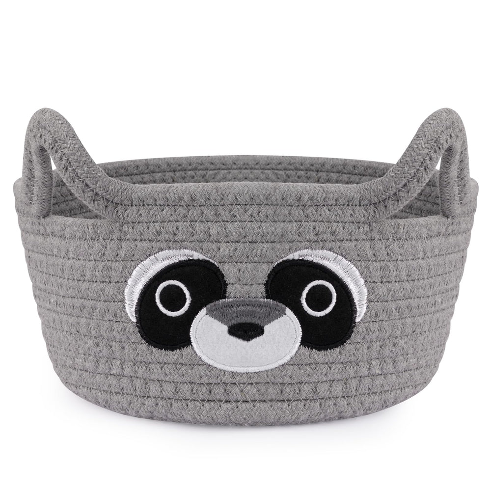 Hkojewp raccoon storage basket with ears handles, easy to carry and tidy nursery items.
