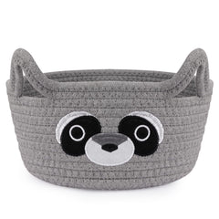 Hkojewp raccoon storage basket with ears handles, easy to carry and tidy nursery items.