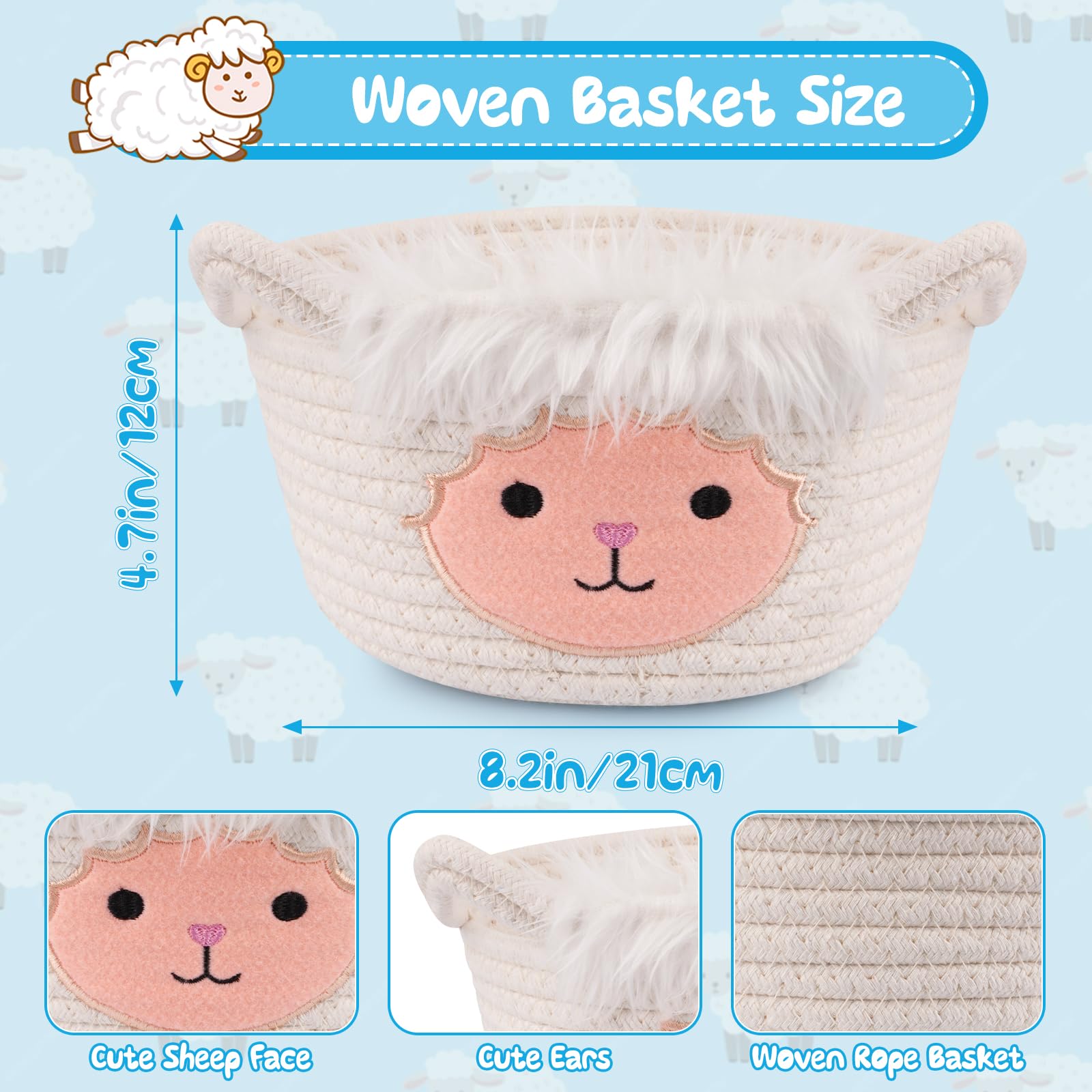 Hkojewp sheep basket ear-handles enabling easy carrying.