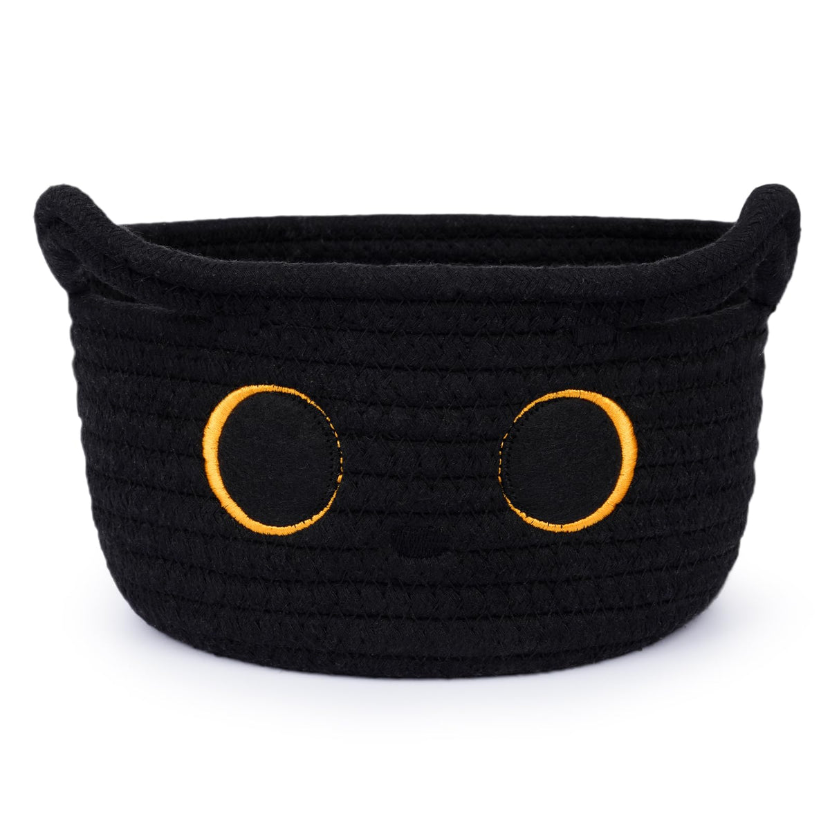 Hkojewp Black Cat Storage Basket front view for nursery organization.