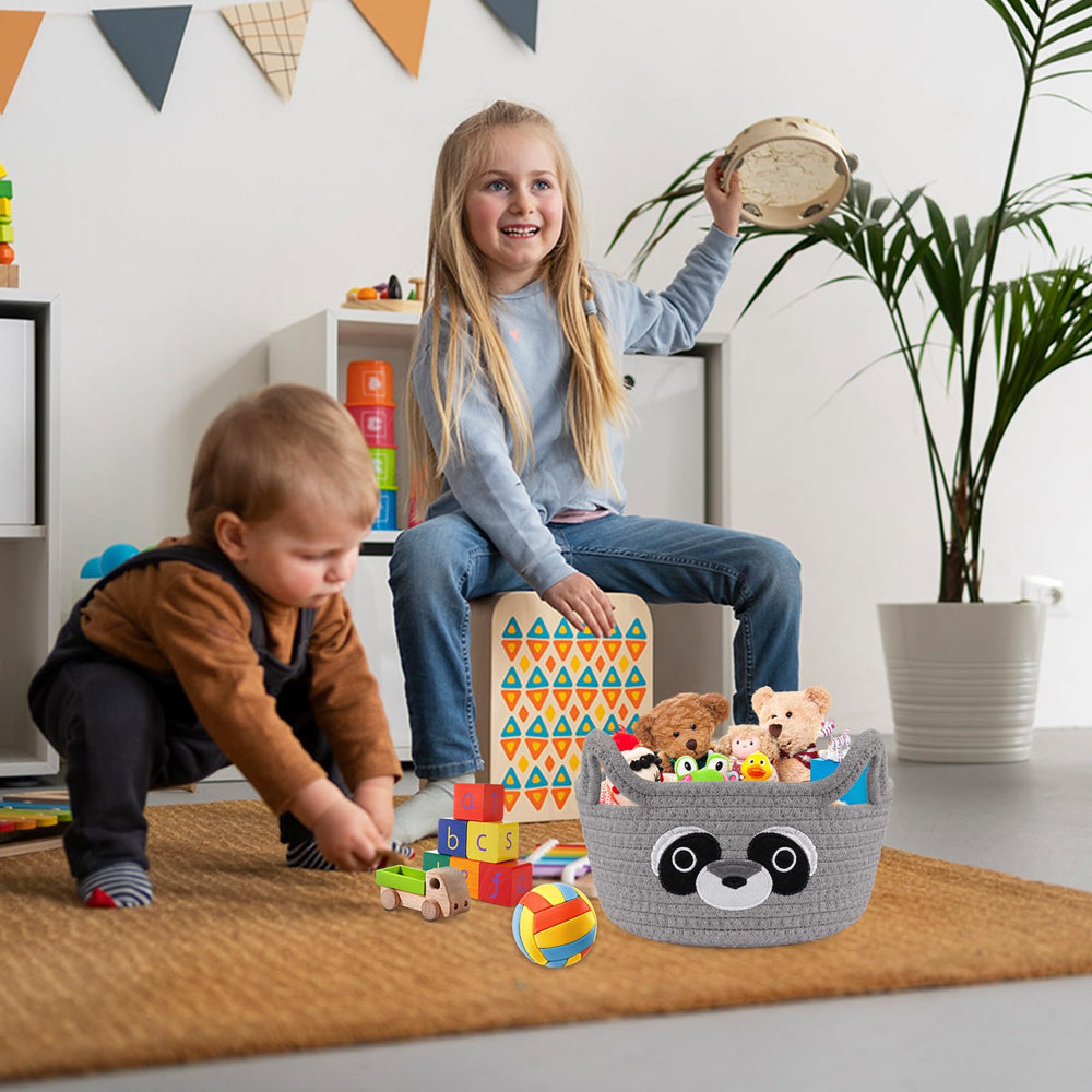 Hkojewp small storage basket for bedside or desk, ideal for tiny items.