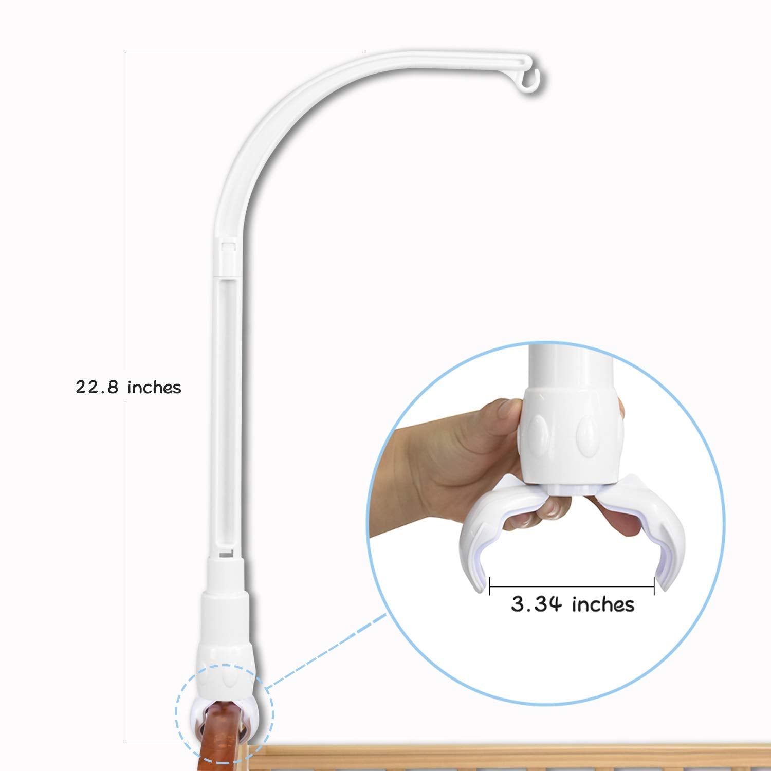 HLEEDUO 22.8-inch length fits most nursery layouts.