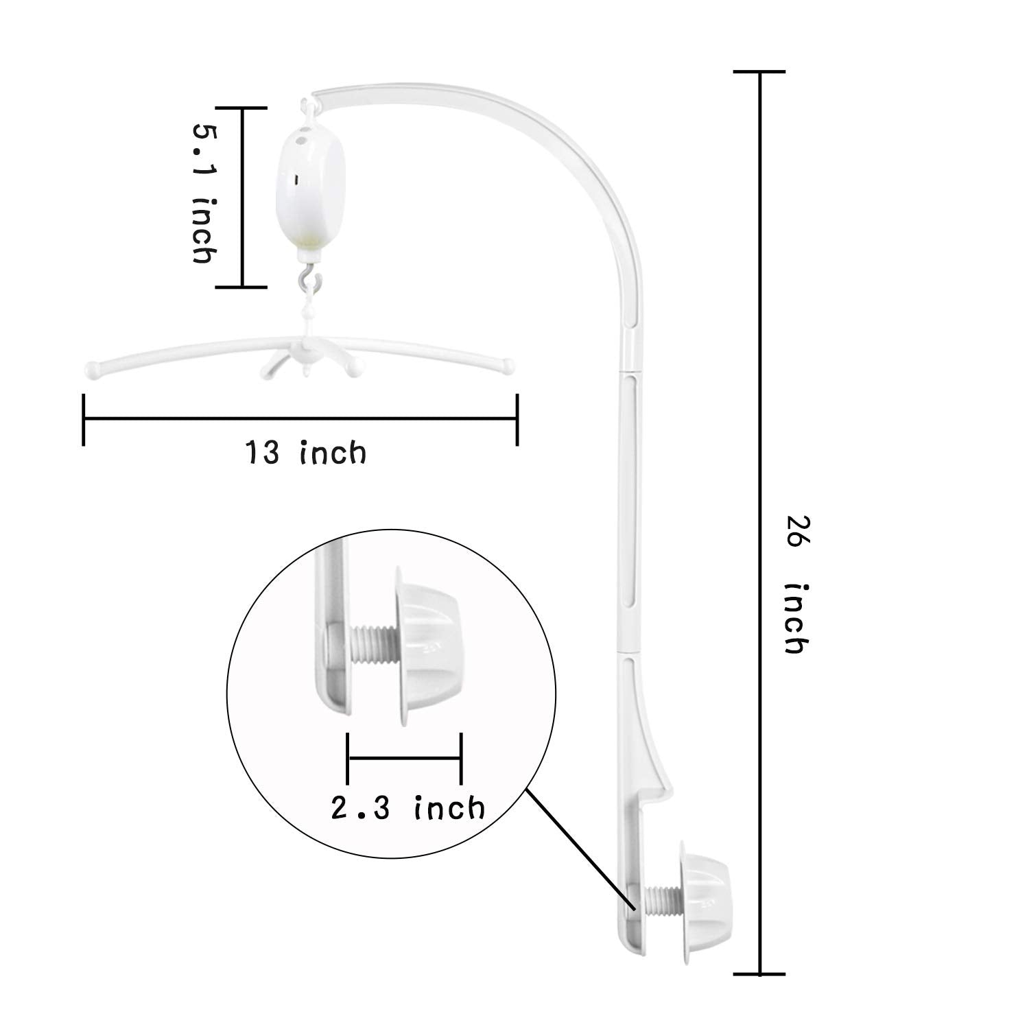 HLEEDUO mobile arm with rotating mobile enhances visual appeal.