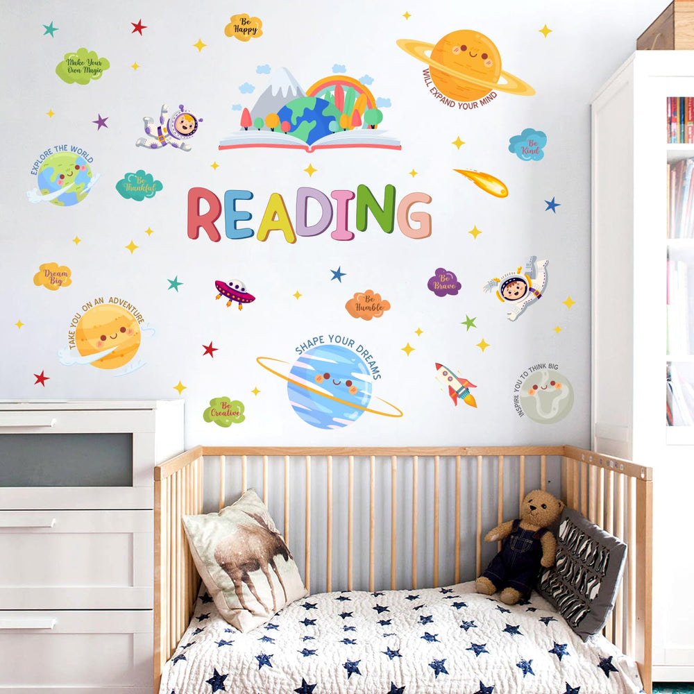 HLNIUC reading wall decor suitable for classrooms, libraries, and reading corners