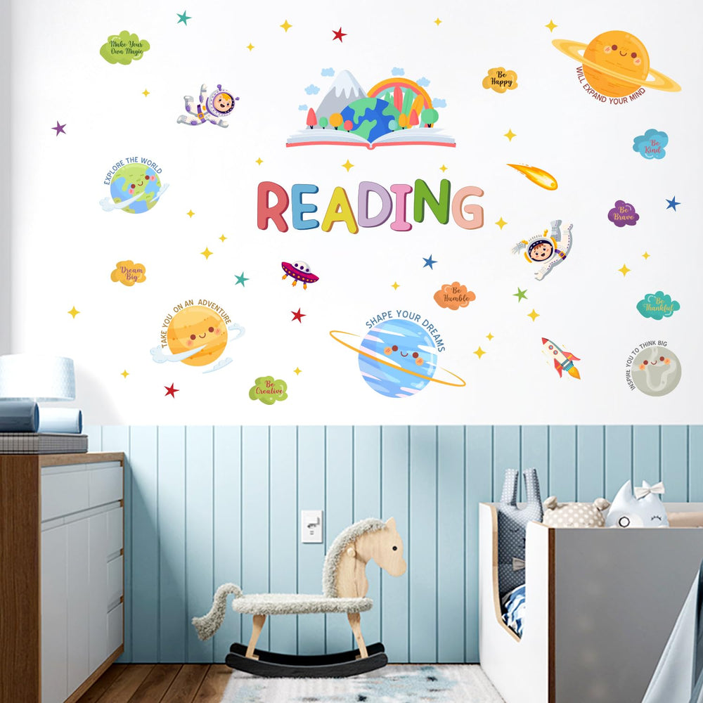 HLNIUC reading wall decor featuring motivational phrases for reading moments