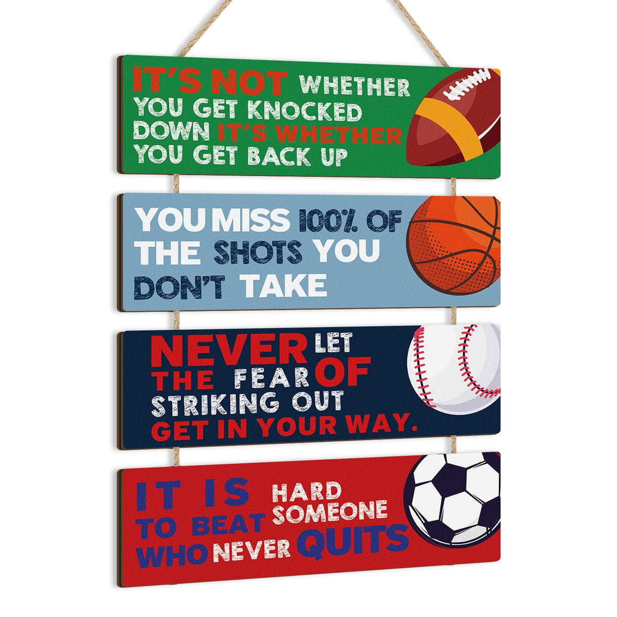 HLNIUC football sign adds energetic decor to a boys' bedroom