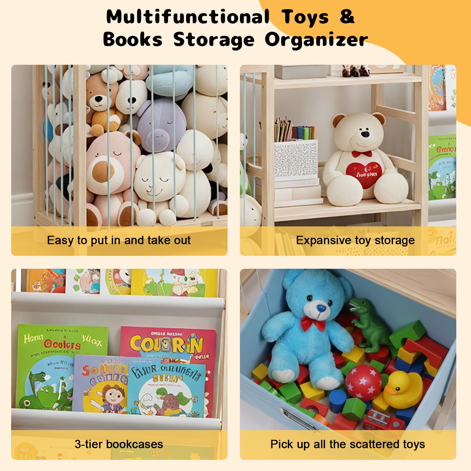 HMAZAE spacious stuffed animal tower boosts room storage and display.