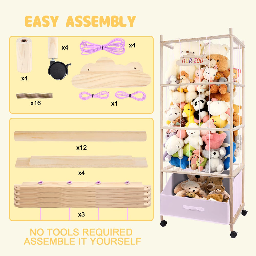 HMAZAE playroom organization solution that keeps plushies within reach.
