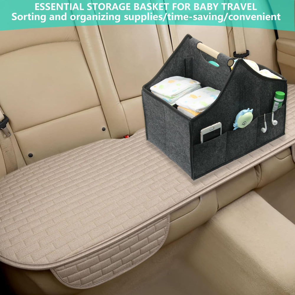 HMOSSVK diaper caddy with black felt finish for durable storage