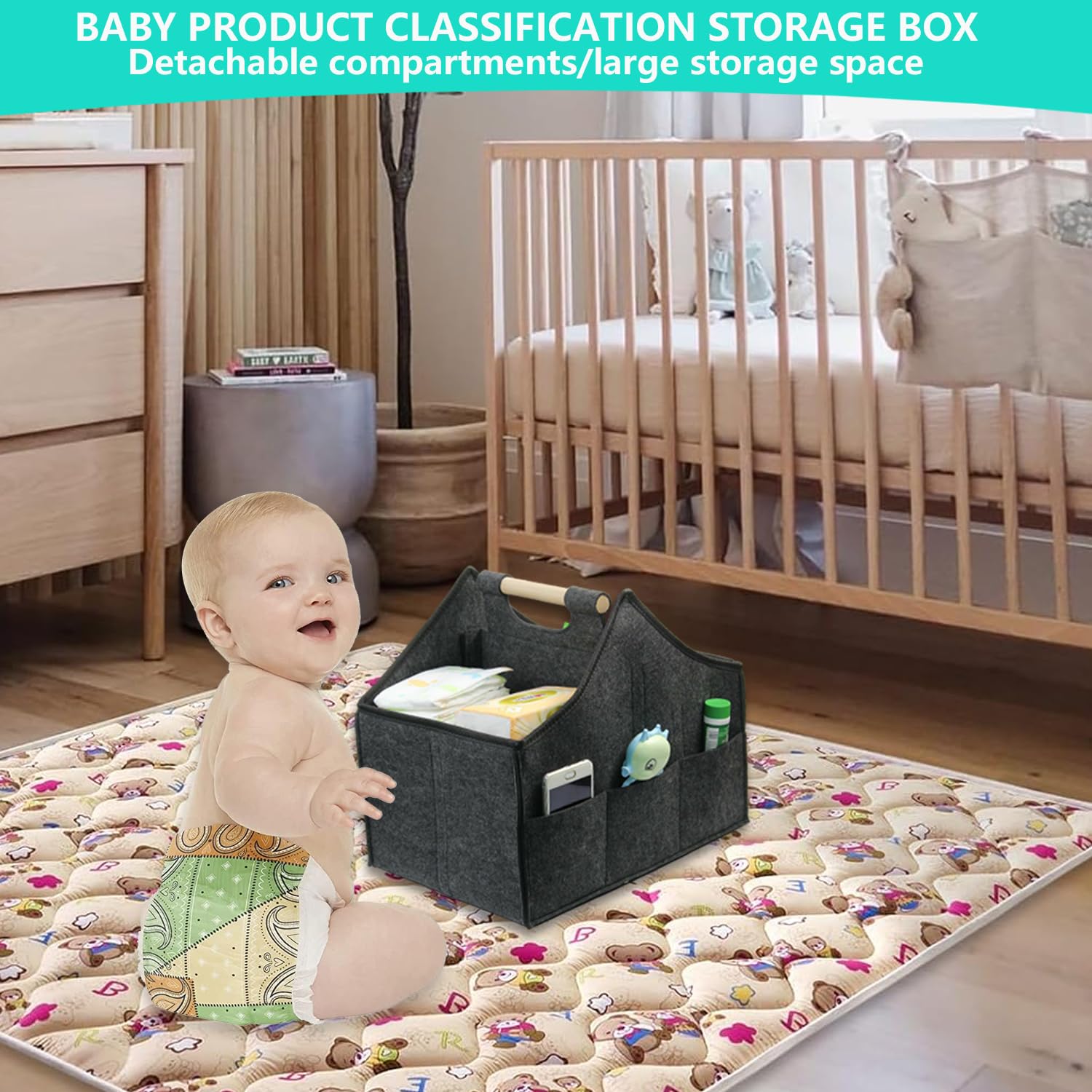 HMOSSVK diaper caddy compact diaper box ready for on-the-go use