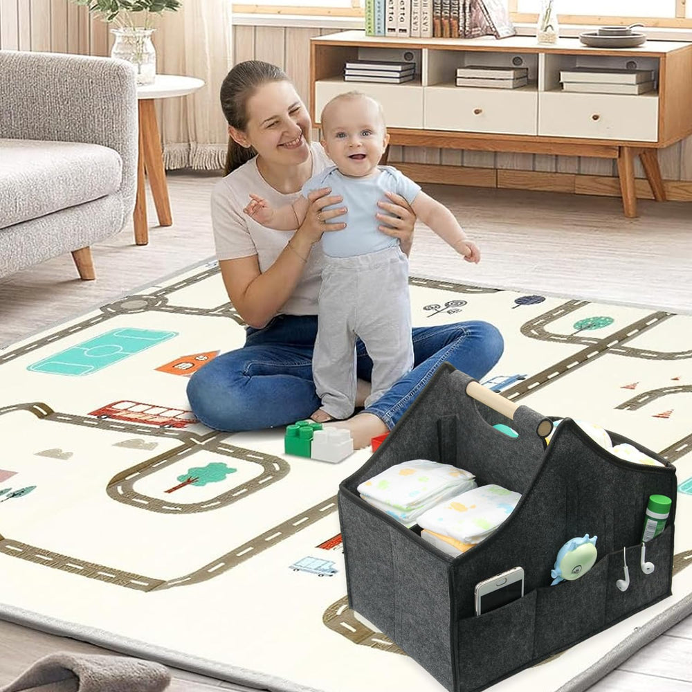 HMOSSVK diaper caddy travel use keeps baby essentials within reach