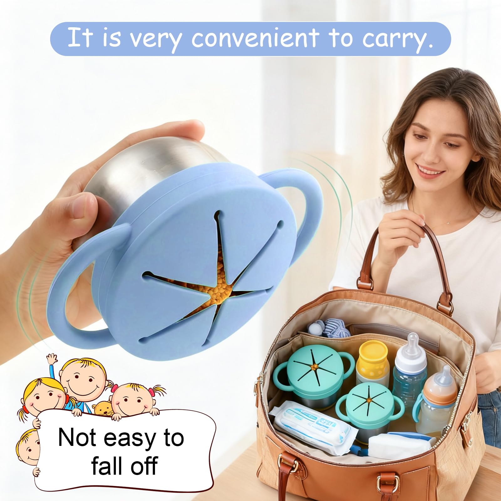 HNGWLYN portable kid snack cups fit car seats and strollers