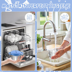 HNGWLYN spill-proof silicone lids minimize mess during outings