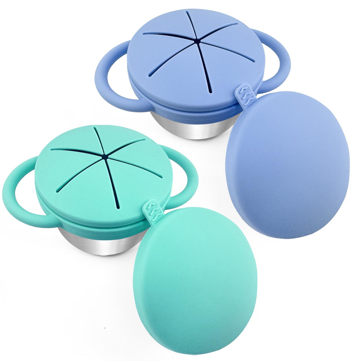 HNGWLYN stainless steel snack cups with lids offer spill-free snacking for kids