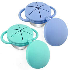 HNGWLYN stainless steel snack cups with lids offer spill-free snacking for kids