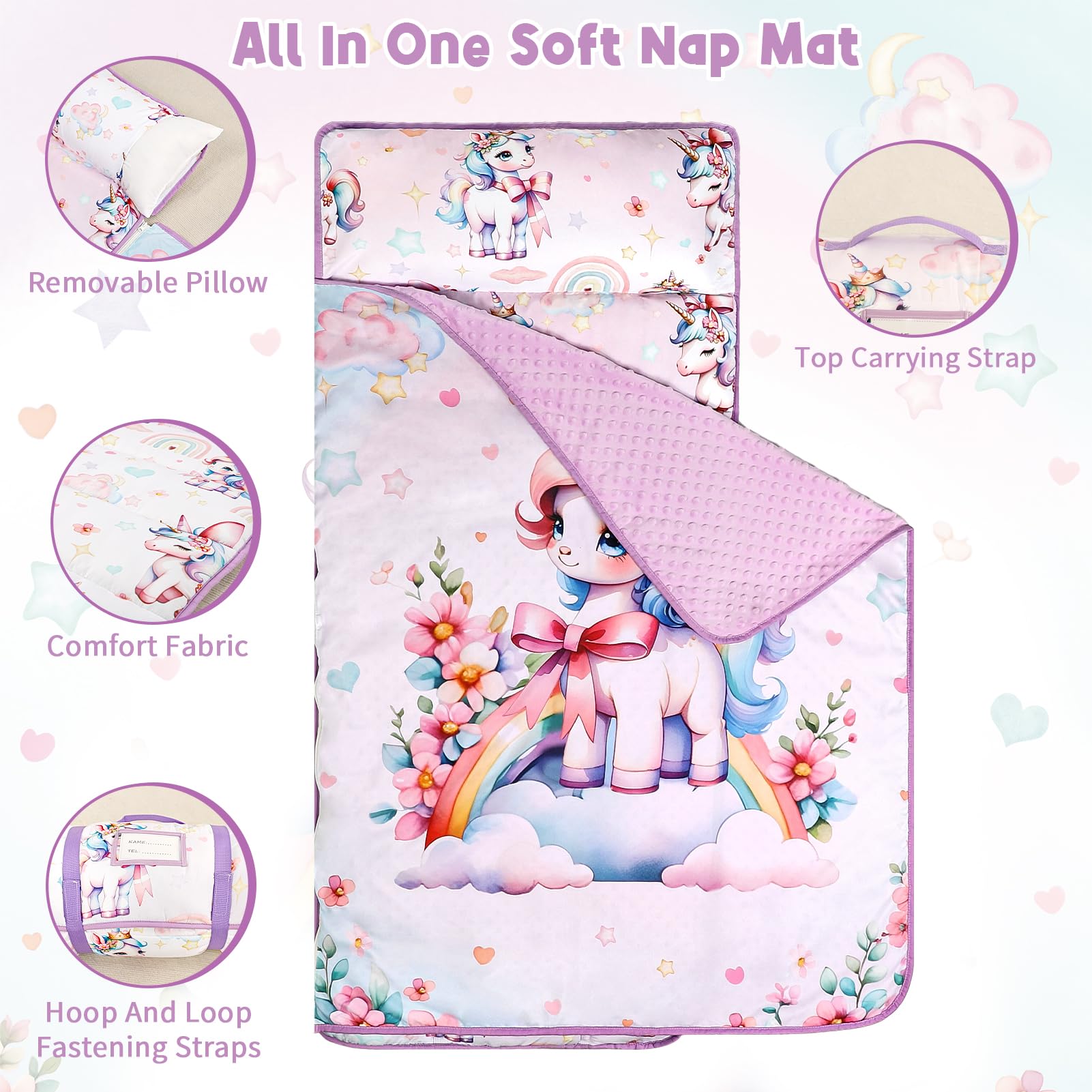 HNHUAMING soft minky blanket nap mat delivers cozy warmth during naps