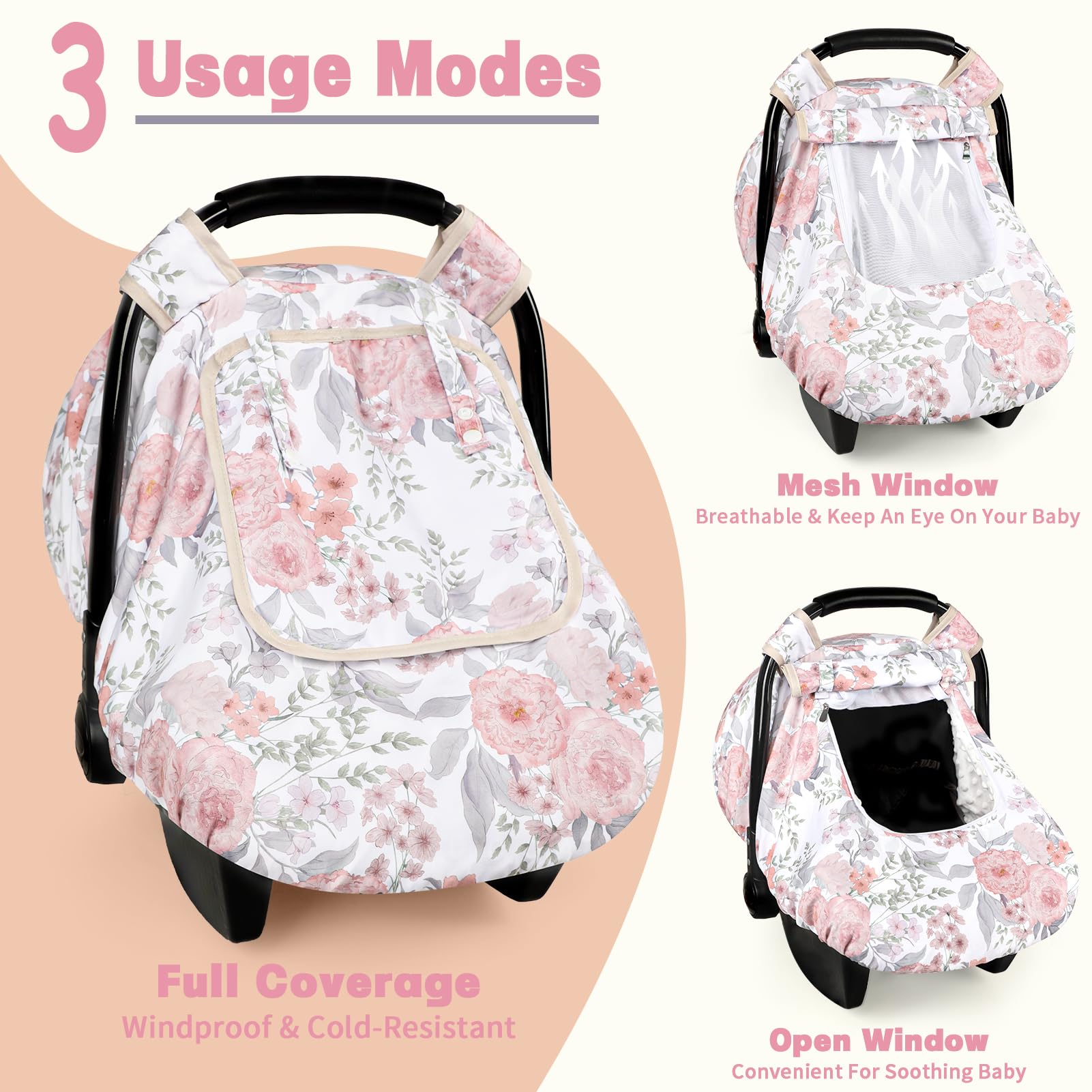 HNHUAMING windproof fabric panel shields baby from chilly gusts