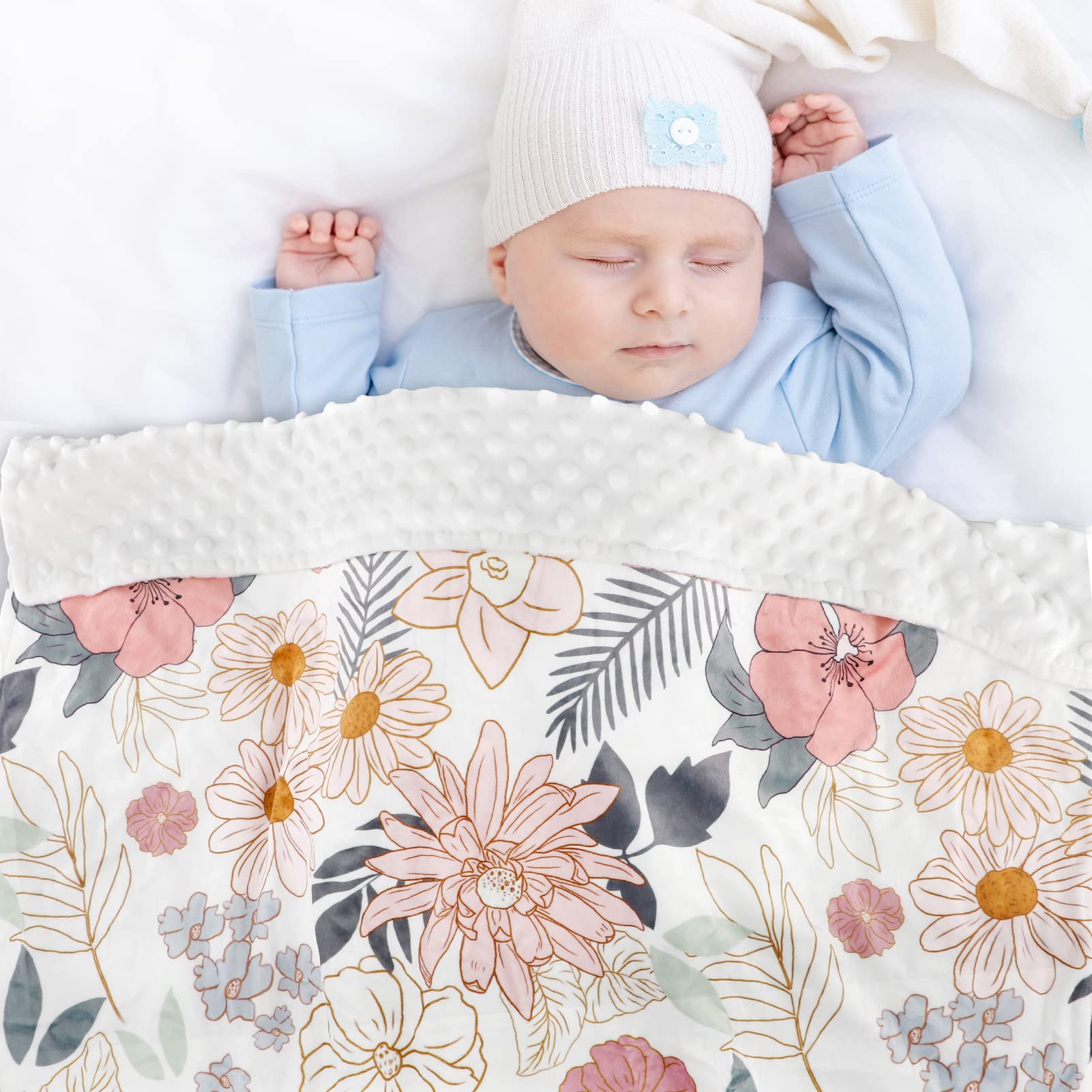 HNHUAMING 30x40 blanket fits crib and car seat for versatile use.