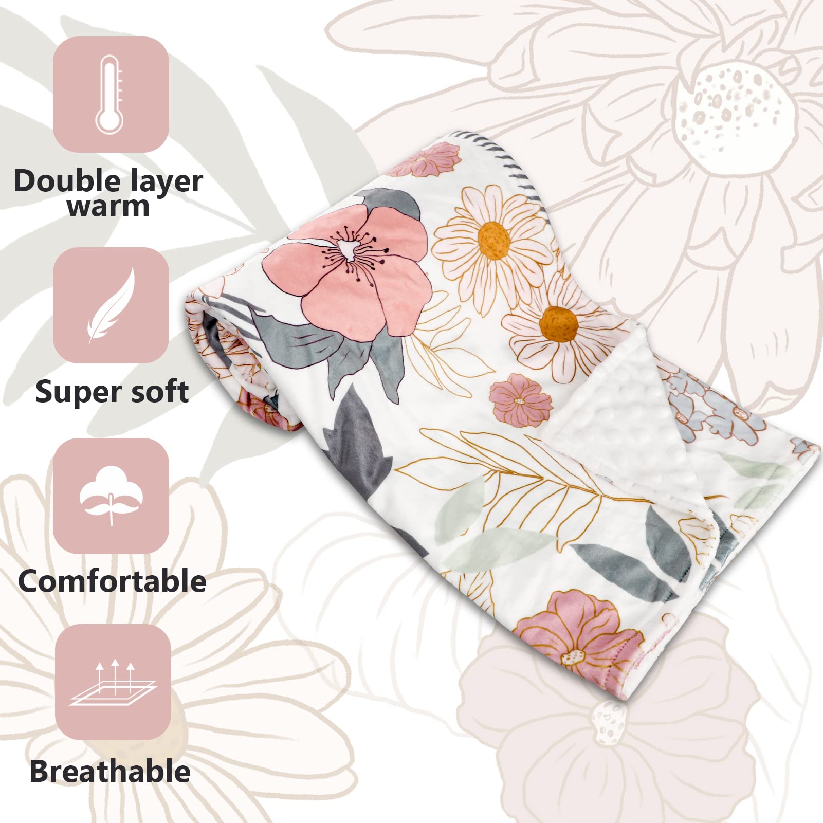 HNHUAMING blanket used as stroller cover for on-the-go warmth.