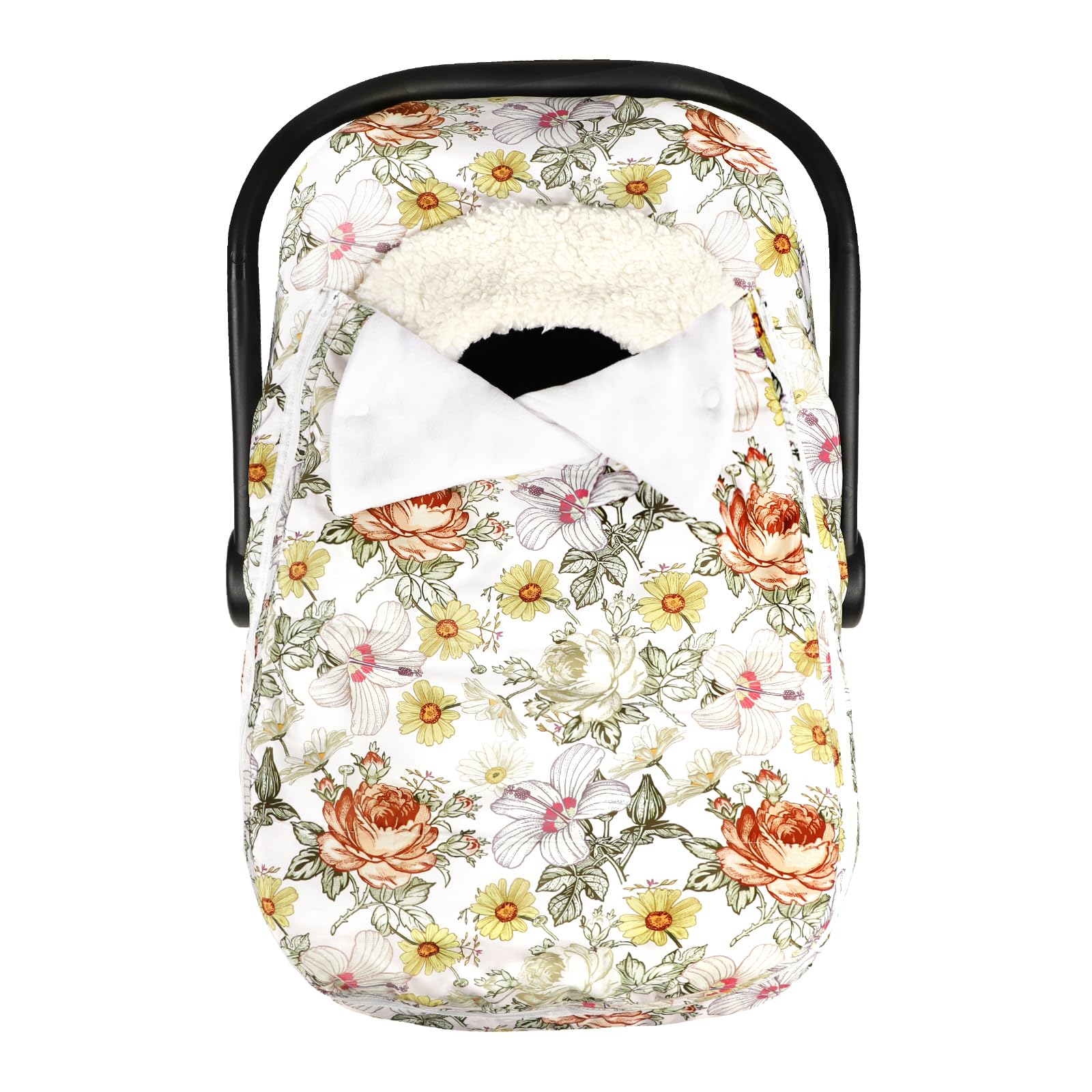 HNHUAMING baby car seat cover with plush fleece for winter warmth.