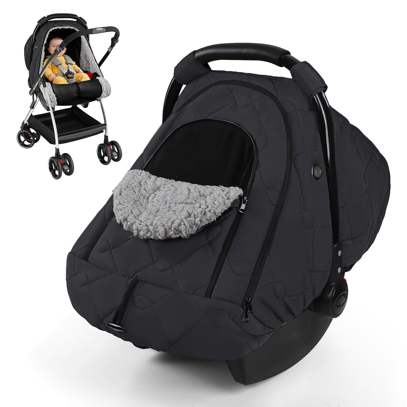 HNHUAMING baby car seat cover with winter waterproof design protects against wind and rain.