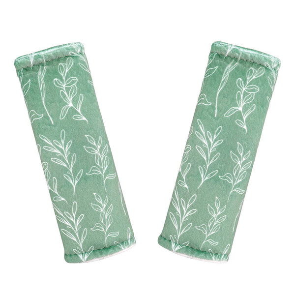 HNHUAMING baby car seat strap cover in green sage provides gentle friction protection.