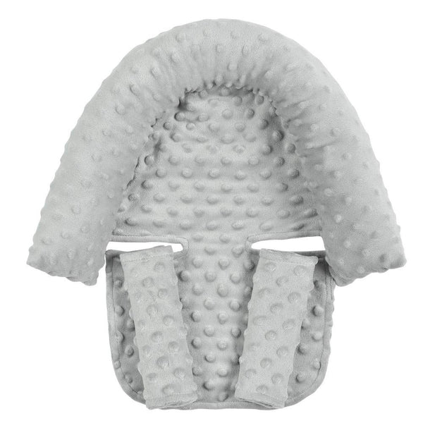 HNHUAMING baby head support in gray stabilizes the neck during car rides.