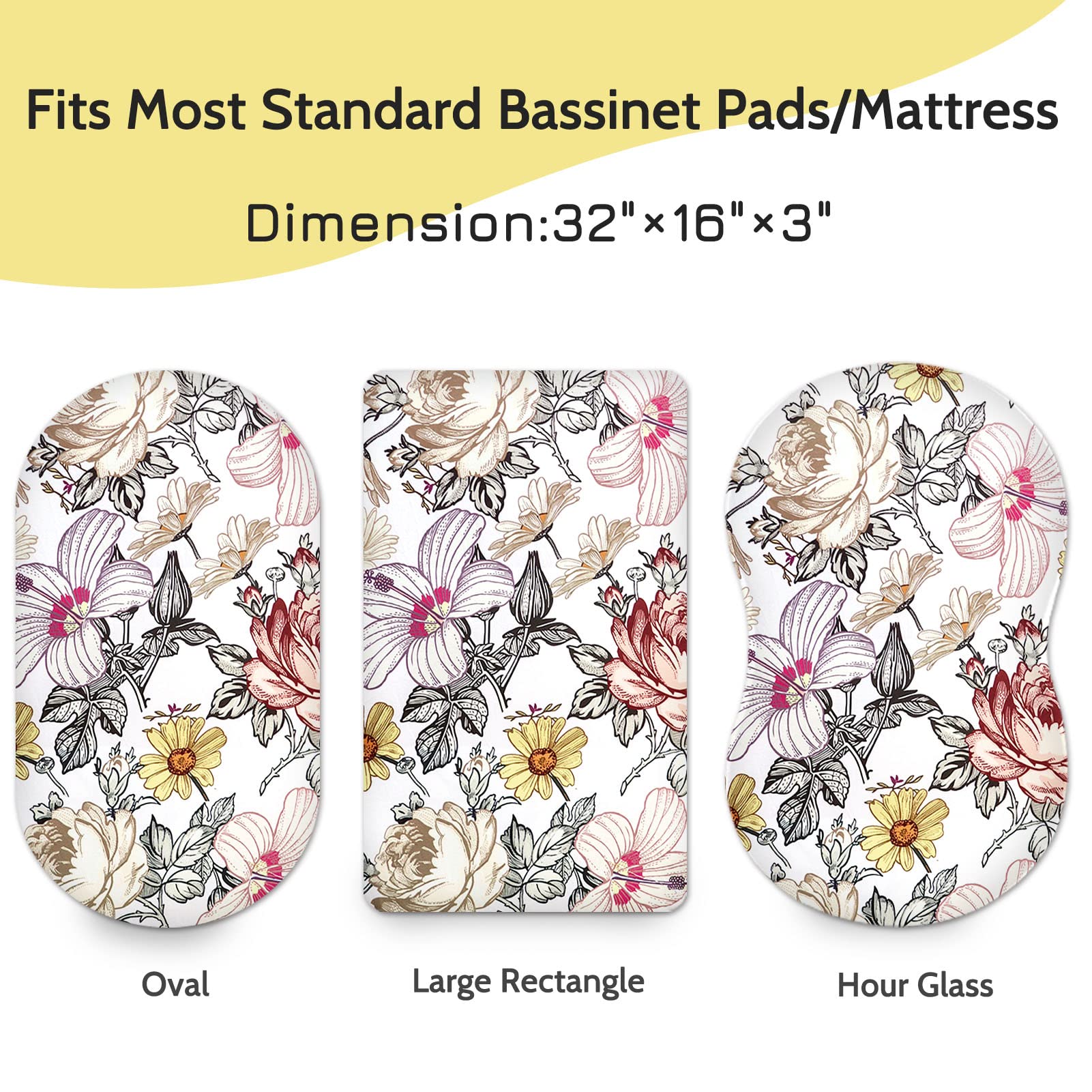 HNHUAMING bassinet sheet with elastic bottom secures quickly for a snug fit