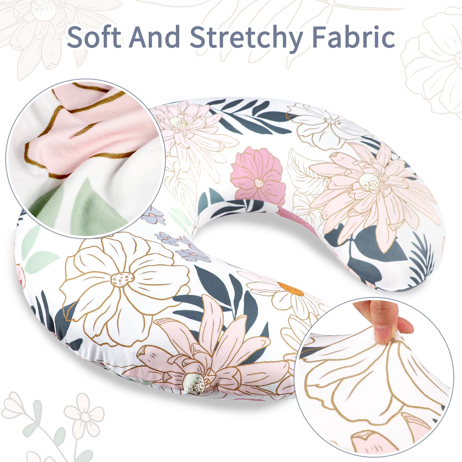 HNHUAMING breastfeeding pillow cover fits most standard pillows for easy refresh.