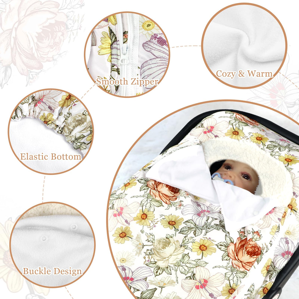 HNHUAMING car seat cover features double-sided zipper for easy access.