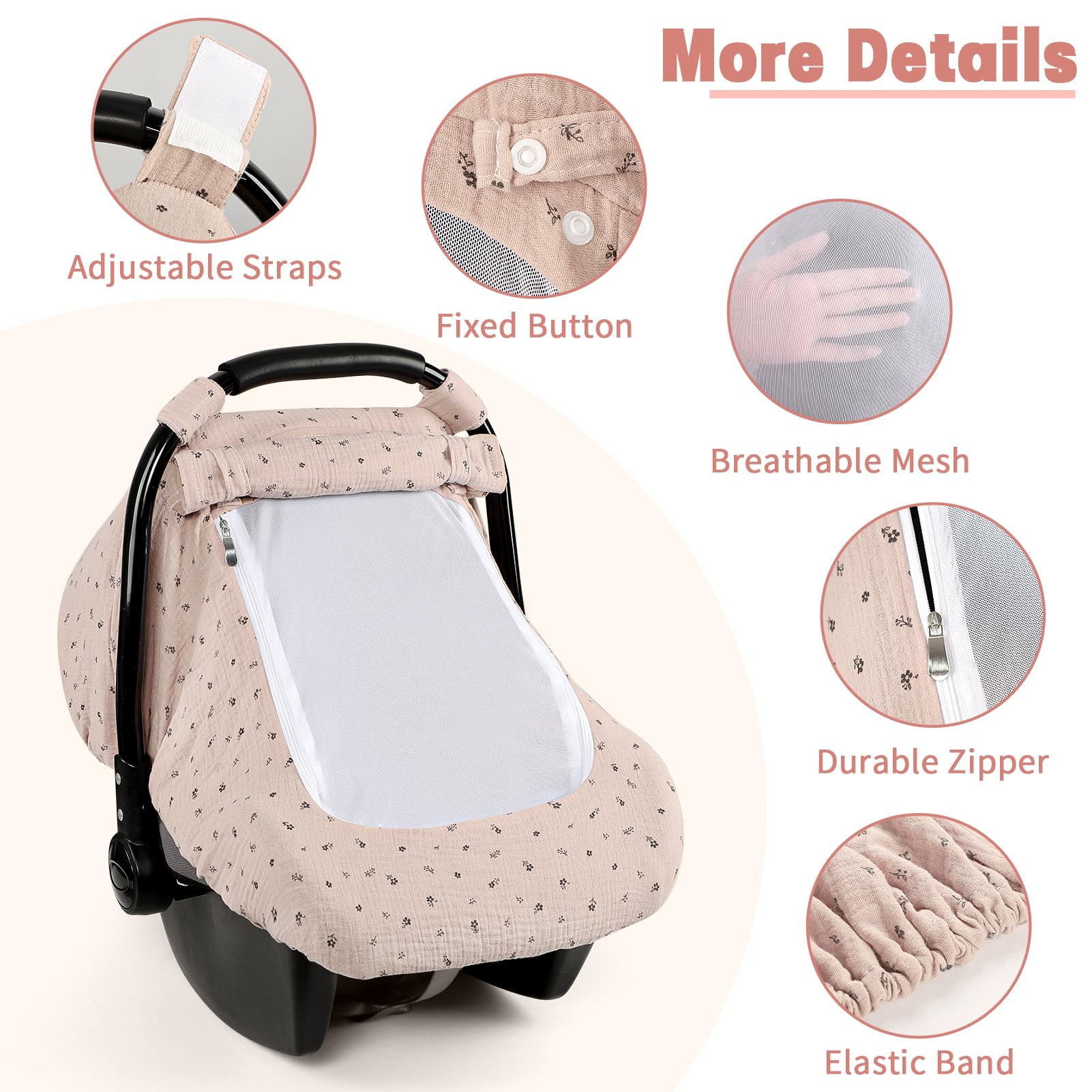 HNHUAMING car seat cover adjustable straps for secure attachment