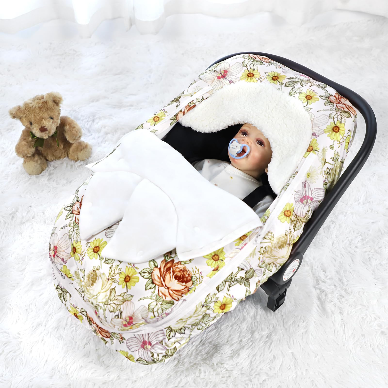 HNHUAMING car seat cover with elastic bottom straps for quick installation.