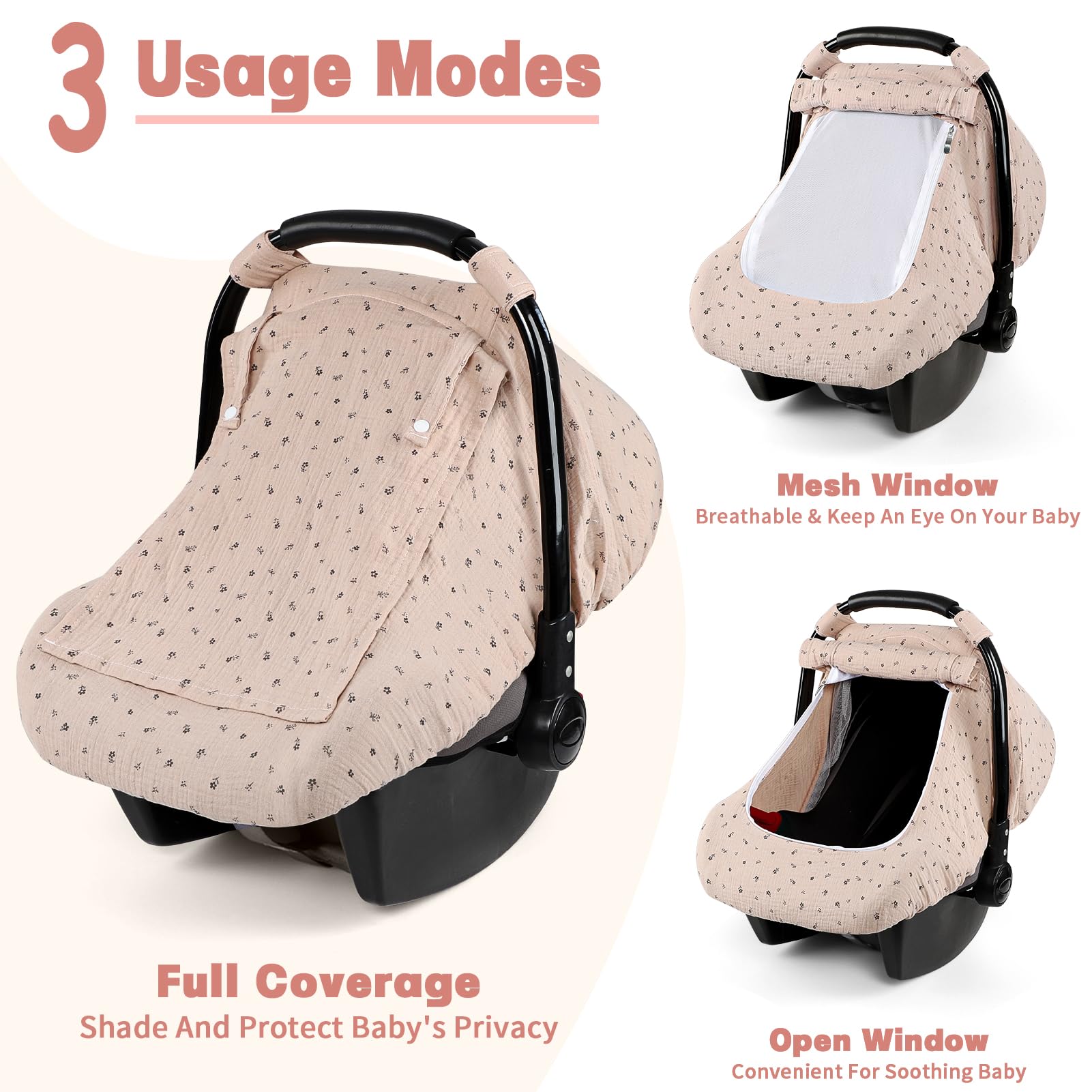 HNHUAMING car seat cover floral pattern design for stylish baby gear