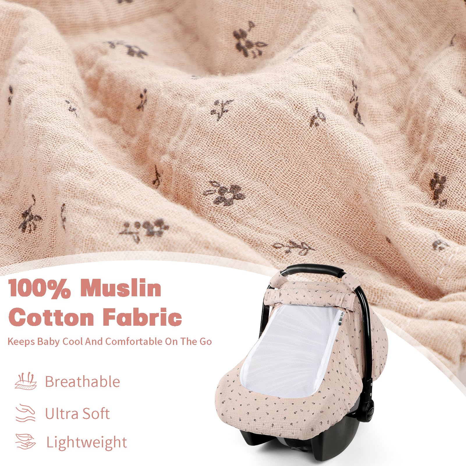 HNHUAMING car seat cover full-coverage window demonstrating 360-degree sun protection