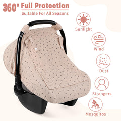 HNHUAMING car seat cover zippered mesh window highlighting airflow and protection