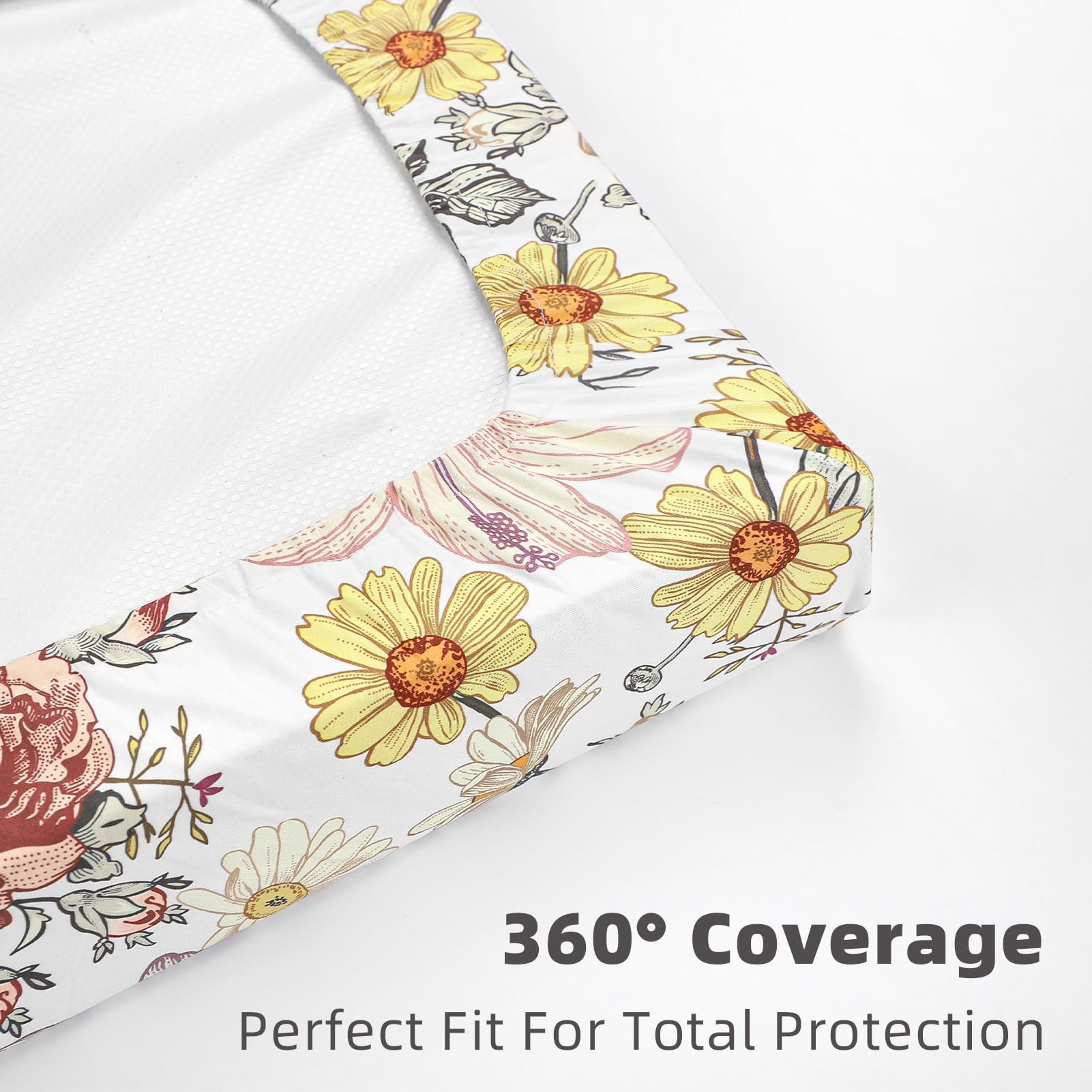 HNHUAMING changing pad cover is machine washable for quick cleanup between changes.
