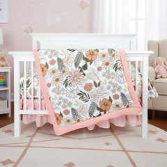 HNHUAMING daisy flower quilt adds cozy warmth to a baby girl's nursery.