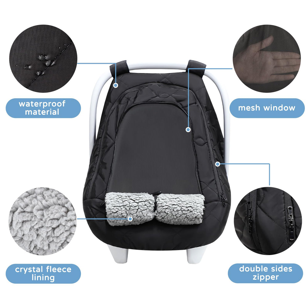 HNHUAMING easy install car seat cover attaches with elastic straps for quick setup.